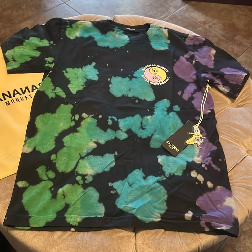 NWT Bananas Monkey kids UNISEX shirt Yin Yang Never Been Normal tie dye